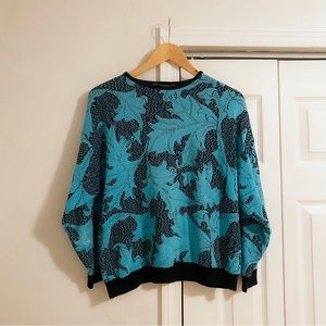 Vintage Alain Manoukian Italian blue knit pullover sweater